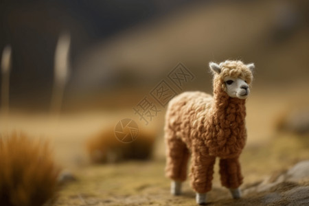 可爱毛毡羊驼背景图片