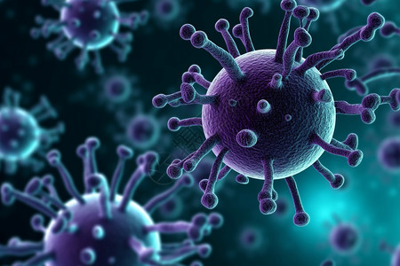 病毒细胞3D概念图背景图片