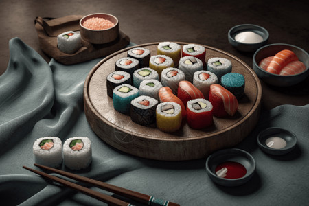 手工艺品寿司背景图片