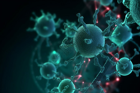 病毒细胞颗粒dna链的3D概念图图片