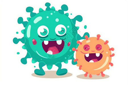 细菌人物插图图片