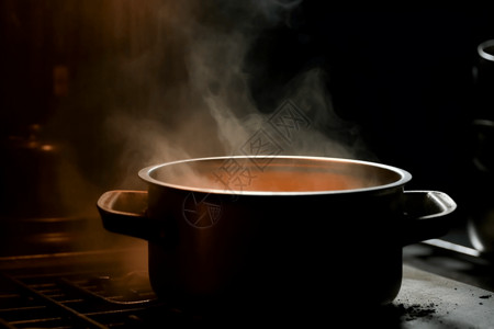 炉子上炖的汤背景图片