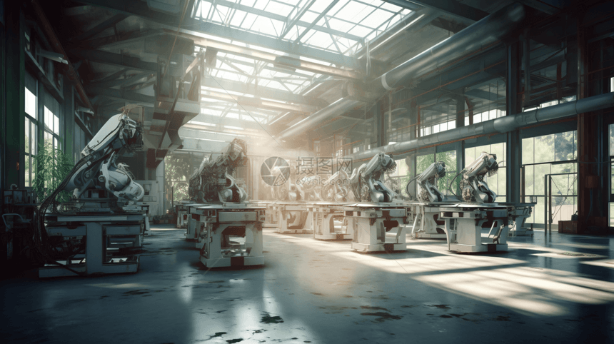 工厂机器人手臂作业场景图片