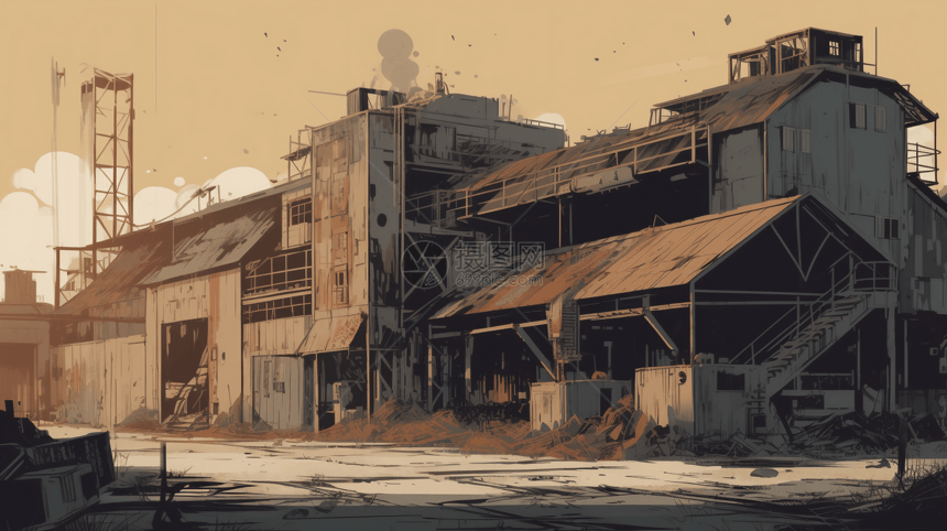 废弃的工业用地的插图图片
