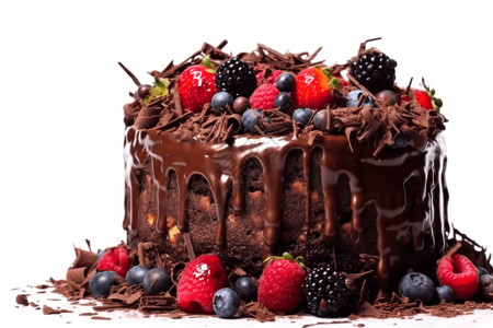 唯美的巧克力蛋糕背景图片