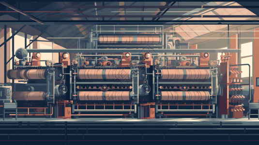 工业纺织厂的创意插图图片