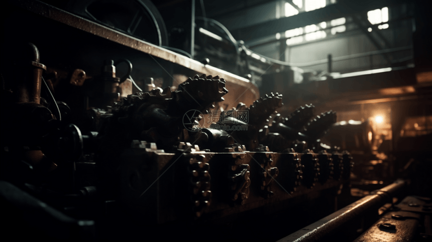 工厂车间工作中的机械图片