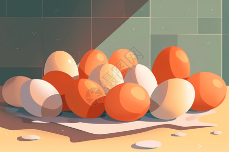 新鲜蛋新鲜的鸡蛋插画