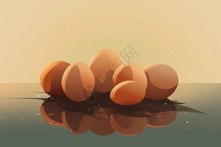 食材水鸡蛋的平面插图插画