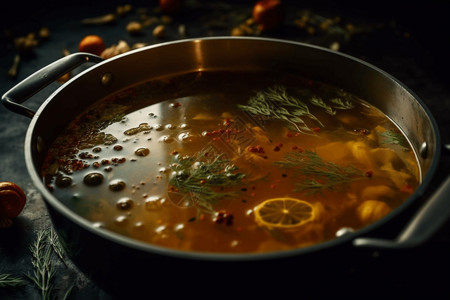 一锅美味的汤背景图片