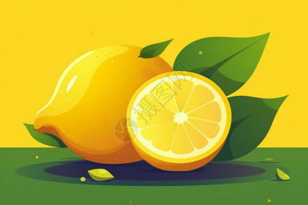一个简单的黄色柠檬背景图片