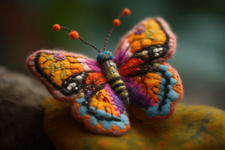 羊毛毡制蝴蝶高清图片