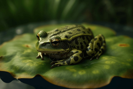 睡莲垫上的毡蛙背景图片