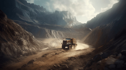 矿山修复矿石运输卡车运输资源设计图片