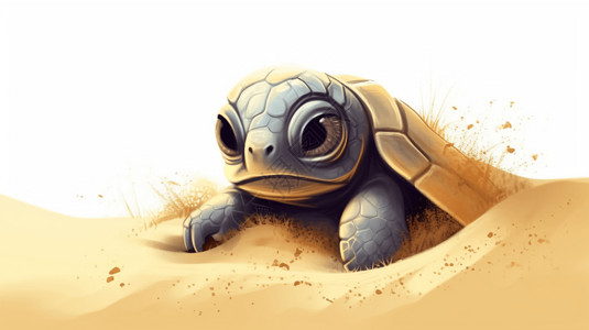 好奇的小乌龟背景图片