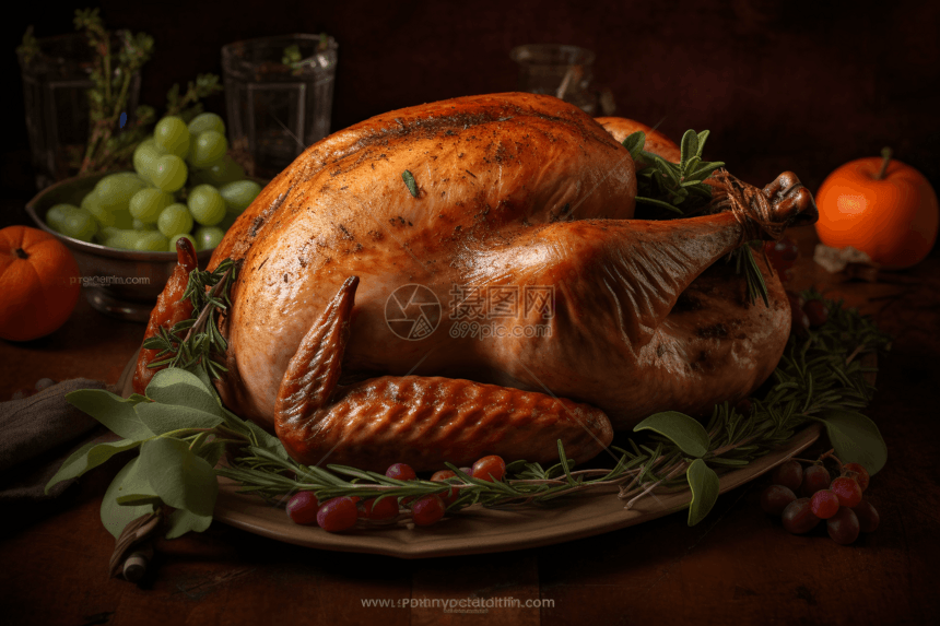 感恩节的美味餐桌图片