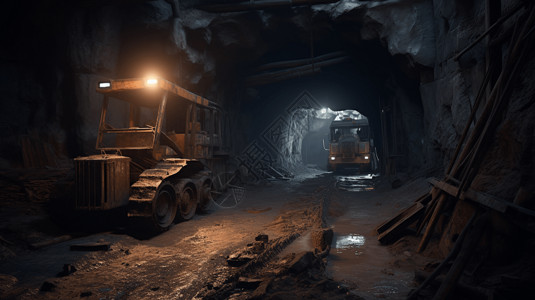 矿山作业地下深层矿山采矿场景设计图片