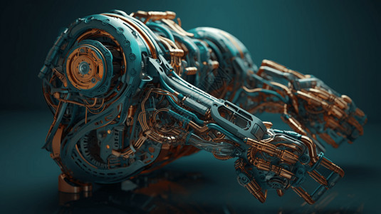 未来机器人手臂的3D概念模型图片