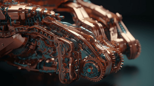 未来机器人手臂的3D视图图片