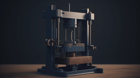 工厂液压机的3D概念图背景图片