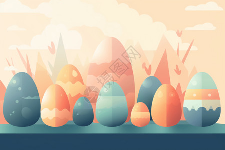 复活节主题复活节色彩鲜艳的彩蛋背景