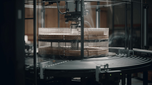 自动工厂工厂自动托盘包装机设计图片