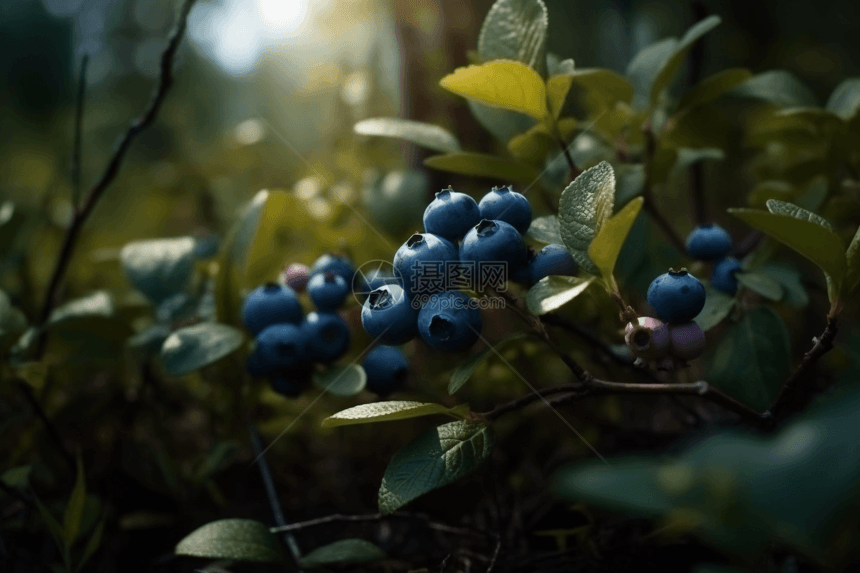 蓝莓种植农场特写图片