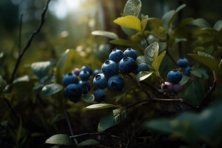 蓝莓种植农场特写图片