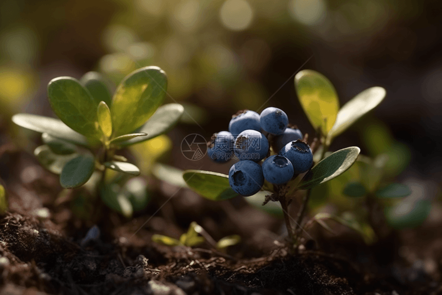 蓝莓种植园特写图片
