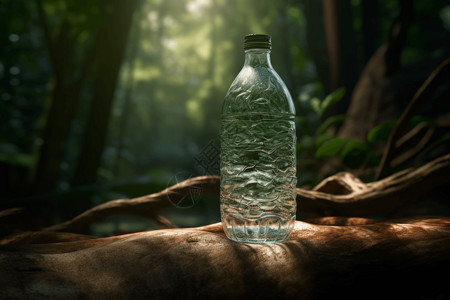 自然环境下的水瓶特写背景图片