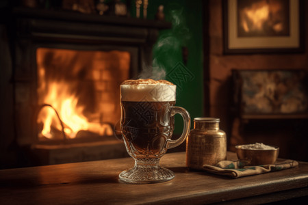 咖啡低角度舒适的乡村酒吧背景图片