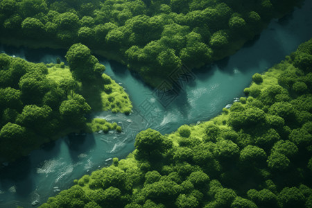 河流山谷郁郁葱葱的绿色山谷概念图设计图片