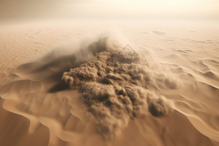 沙尘暴横扫沙漠3D概念图图片