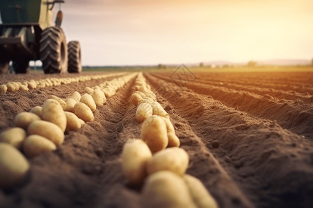马铃薯种植农场特写高清图片