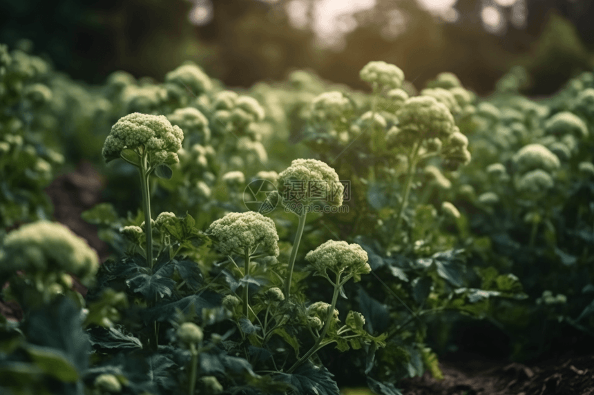 农场花椰菜植物种植图片