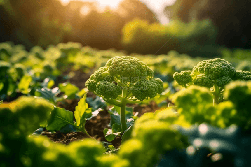 花椰菜植物种植场景图片