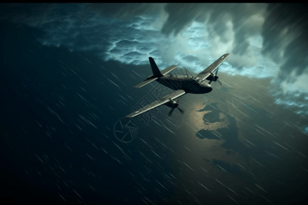 飓风飞椅飓风下的飞机3D概念图设计图片