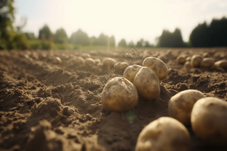 农场土豆收获图背景图片