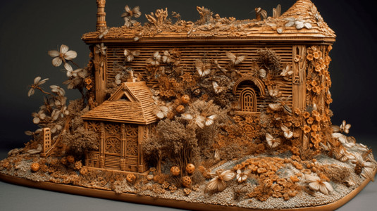 养蜂场黏土模型背景图片