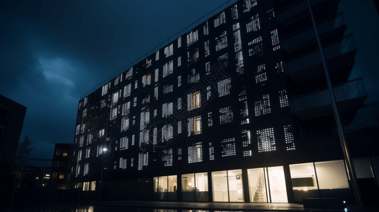 显示屏数字二进制代码现代公寓楼设计图片