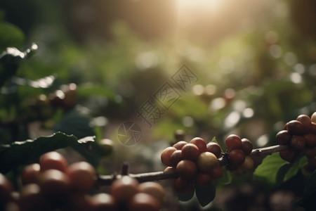 咖啡种植园特写背景图片