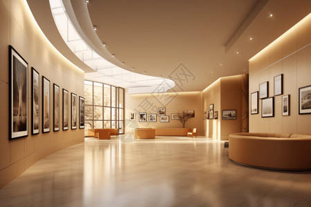 诱人美术馆的大厅背景图片