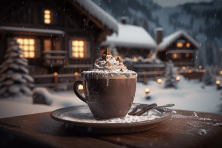 冬季里的小屋巧克力图片