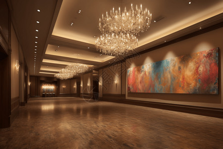 壁画的大厅背景图片
