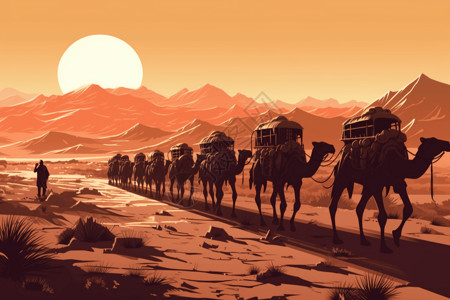 徒步的骆驼背景图片