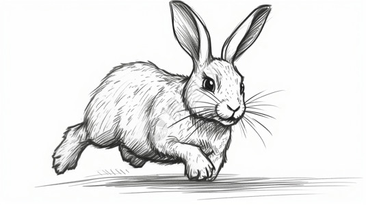 嬉皮士的兔子插画