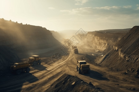 煤矿工地运输场景图片
