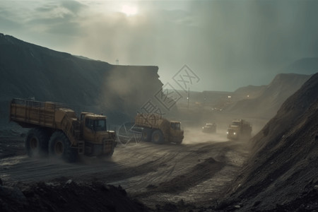 露天煤矿运输图片