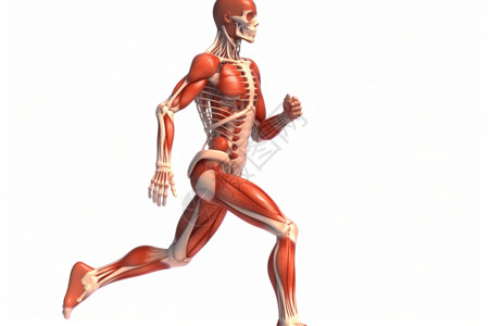 全身运动人体肌肉模型插图设计图片