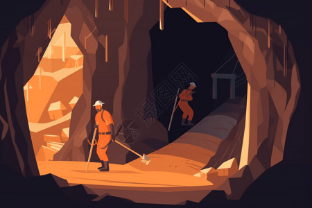 地下采矿的工人图片